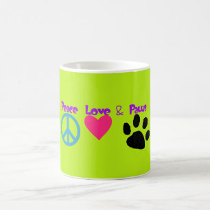 Peace Love & Paws Coffee Mug