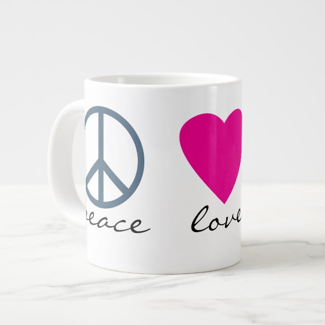 Peace Love Paws Giant Coffee Mug (Front Left)