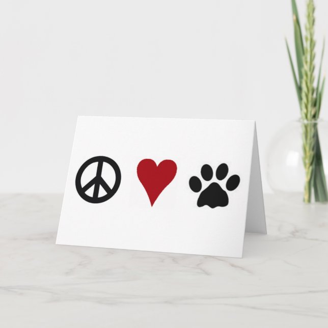 Peace-Love-Paws Greeting Card (Front)