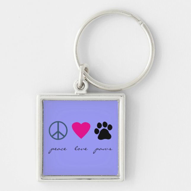Peace Love Paws Keychain (Front)