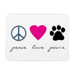 Peace Love Paws Magnet