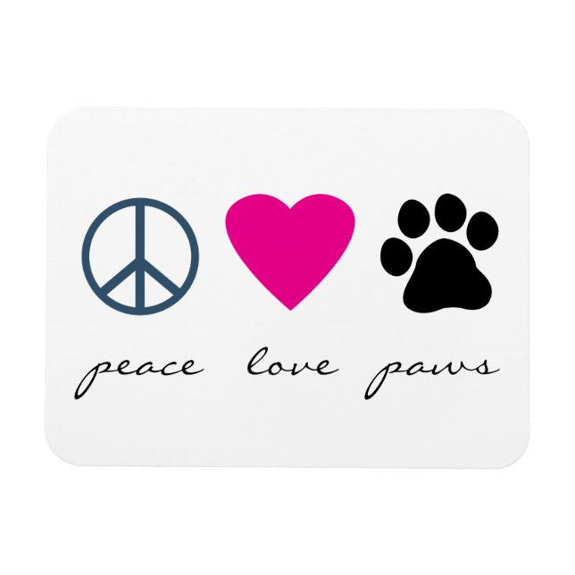 Peace Love Paws Magnet (Horizontal)