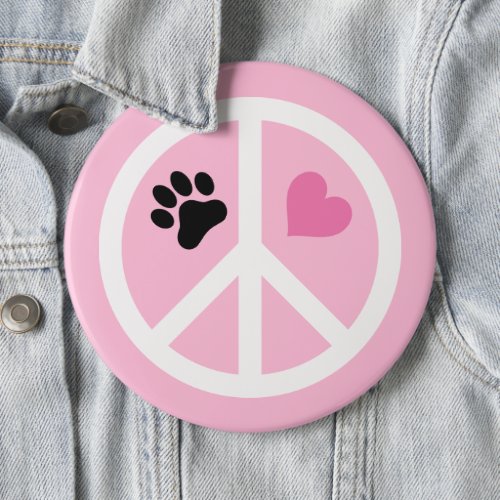 Peace Love Paws Pawprint Pinback Button