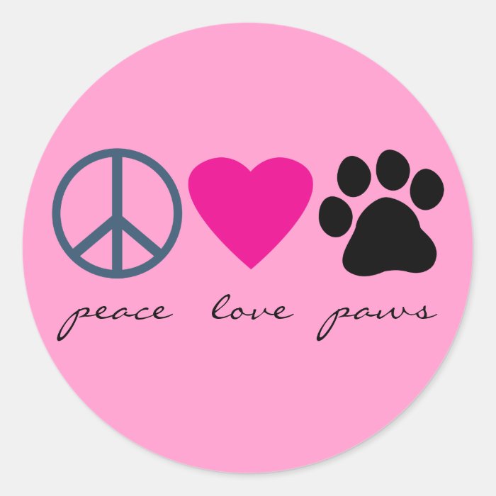 Peace Love Paws Stickers