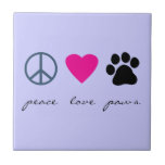 Peace Love Paws Tile