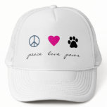 Peace Love Paws Trucker Hat