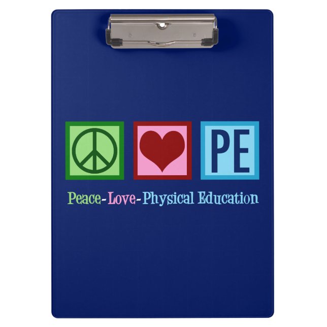 Peace Love PE Teacher Clipboard (Front)
