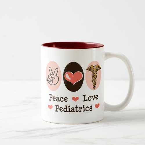 Peace Love Pediatrics Pediatrician Mug