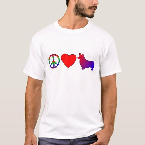 Peace Love Pembroke Welsh Corgis T_Shirt