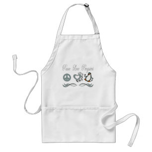 Peace Love Penguins Adult Apron