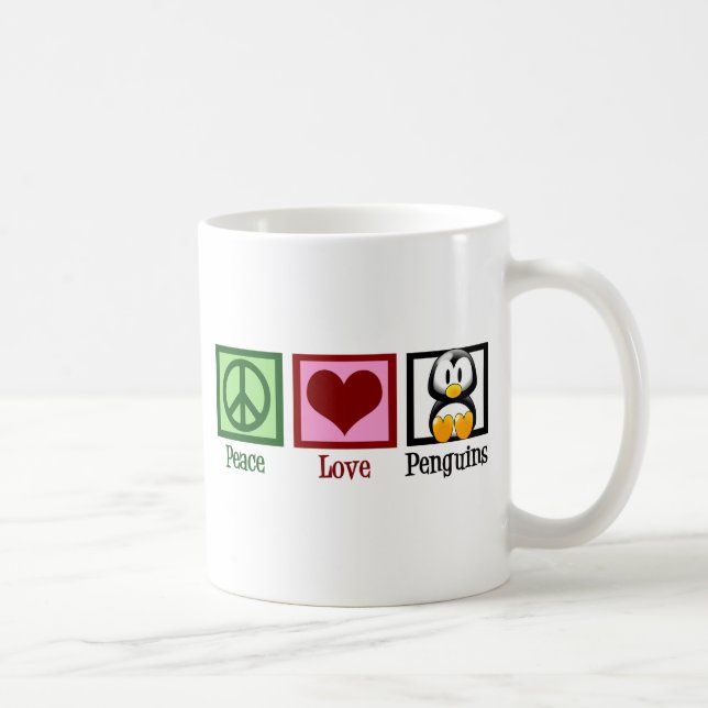 Peace Love Penguins Coffee Mug (Right)