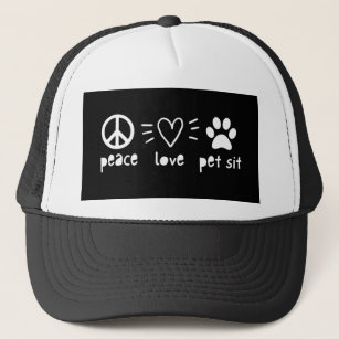 Peace Love Pet Sit Trucker Hat