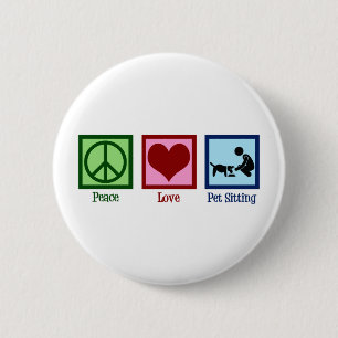 Peace Love Pet Sitting Dog Walking Service Button