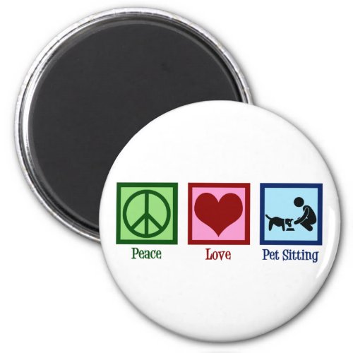 Peace Love Pet Sitting Dog Walking Service Magnet