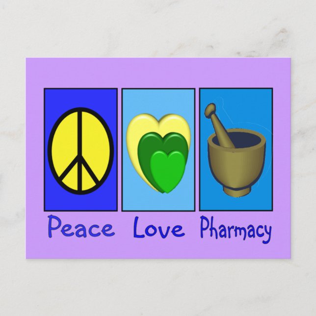 Peace Love Pharmacy Postcard (Front)