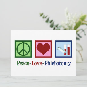 Peace Love Phlebotomy Cute Phlebotomist Card