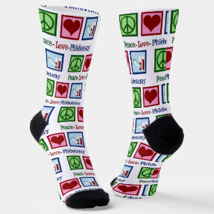 Peace Love Phlebotomy Cute Phlebotomist Socks