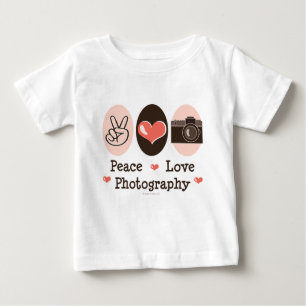 Peace Love Photography Camera Baby Long Sleeve Tee