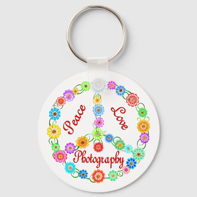 Peace Love Photography Keychain (Front)
