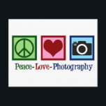 Peace Love Photography Postcard<br><div class="desc">Peace Love Photography. A cute peace sign,  heart,  and camera on a cool photographer company gift.</div>