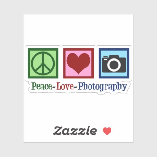 Peace Love Photography Sticker