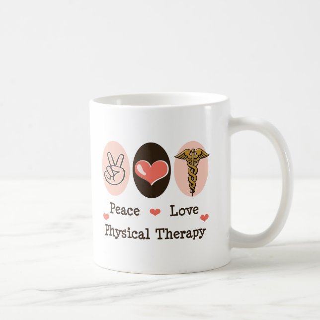 Peace Love Physical Therapy Coffee Mug (Right)