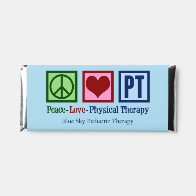 Peace Love Physical Therapy Custom PT Hershey Bar Favors (Front)