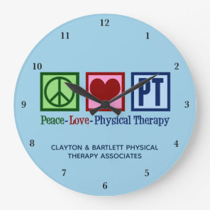 Peace Love Physical Therapy Custom PT Office Wall Large Clock