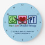 Peace Love Physical Therapy Custom PT Office Wall Large Clock