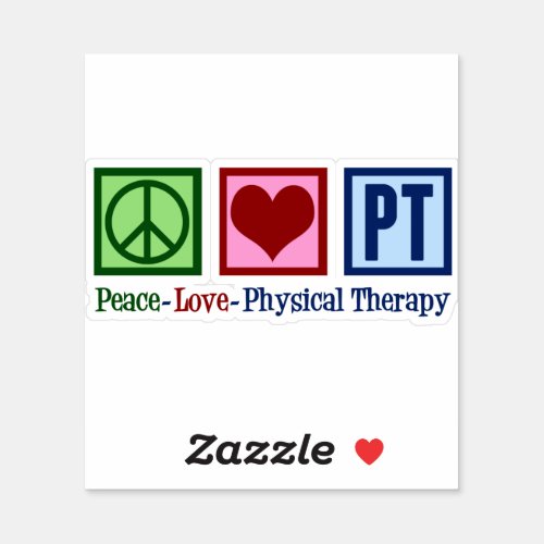 Peace Love Physical Therapy PT Sticker