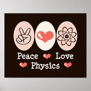 Peace Love Physics Poster