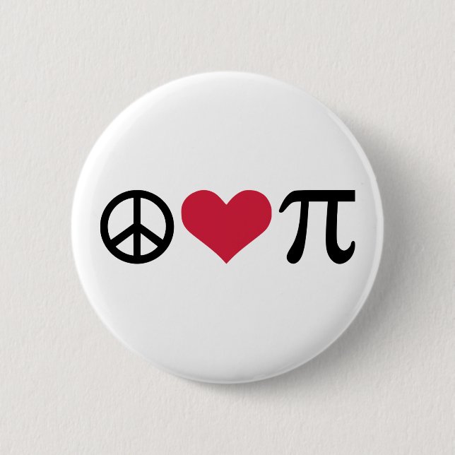 Peace, Love & Pi Button (Front)