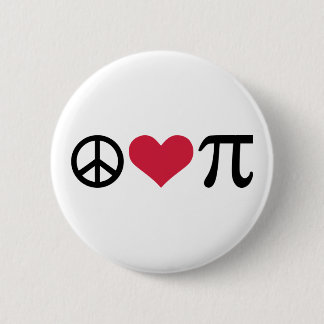 Peace, Love & Pi Button