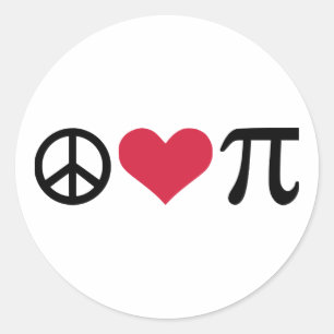 Peace, Love & Pi Classic Round Sticker