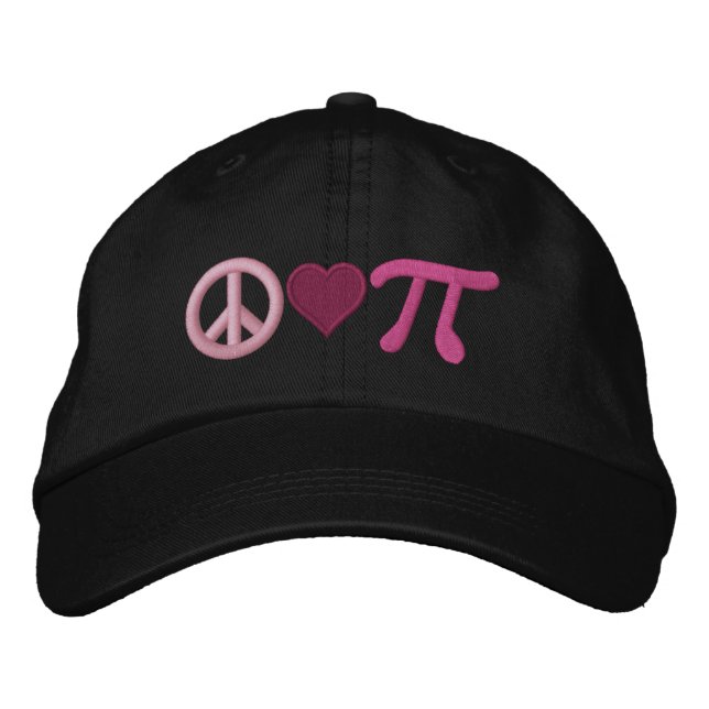 Peace Love Pi Embroidered Baseball Hat (Front)