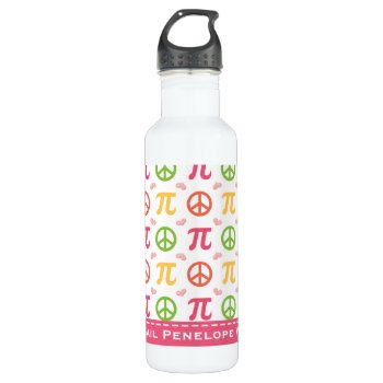 Peace Love Pi Math Bpa Free Water Bottle by cutecustomgifts at Zazzle