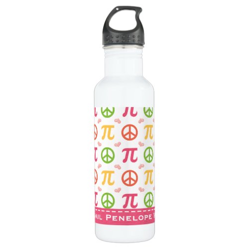Peace Love Pi Math BPA Free Water Bottle