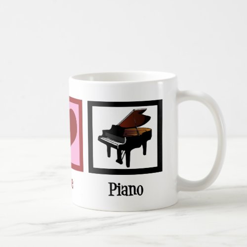 Peace Love Piano Coffee Mug