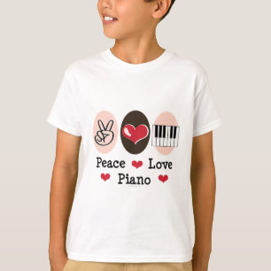 Peace Love Piano Kids T-shirt