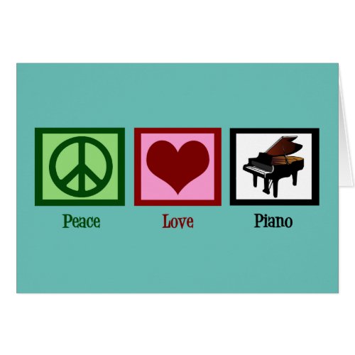 Peace Love Piano Teacher Holiday Card
