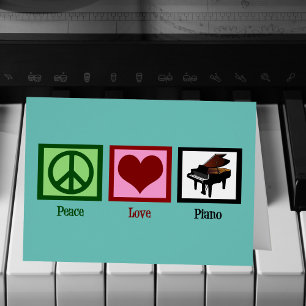 Peace Love Piano Teacher Holiday Card