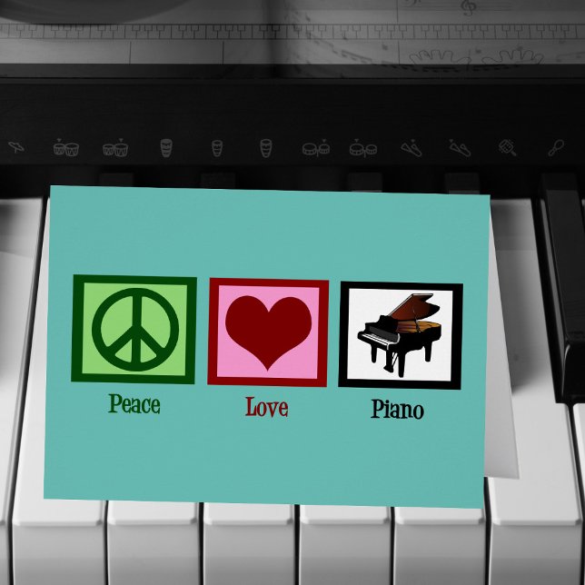 Peace Love Piano Teacher Holiday Card (Creator Uploaded)