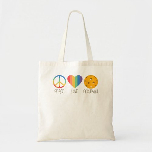 Peace Love Pickleball 338 Tote Bag