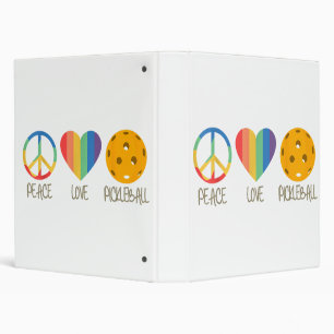 Peace Love Pickleball 3 Ring Binder