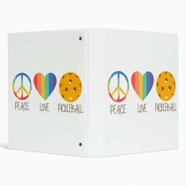 Peace Love Pickleball 3 Ring Binder (Background)