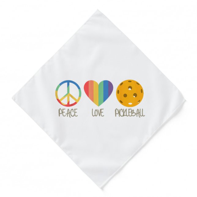 Peace Love Pickleball  Bandana (Front)