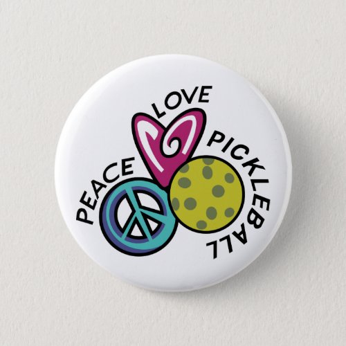 Peace Love Pickleball Button