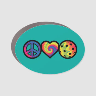 Peace. Love. Pickleball Car Magnet