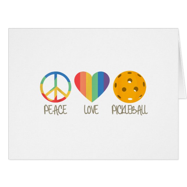 Peace Love Pickleball  Cards (Front Horizontal)