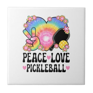 Peace Love Pickleball Ceramic Tile